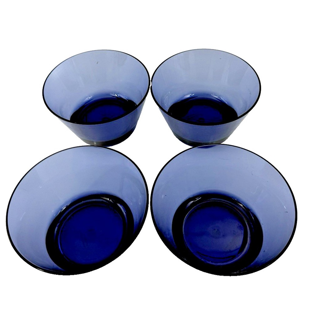 Cobalt Blue Sturdy Plastic Cereal or Soup Bowls 16 oz. Set of 4 Dishwasher Safe - Picture 2 of 8